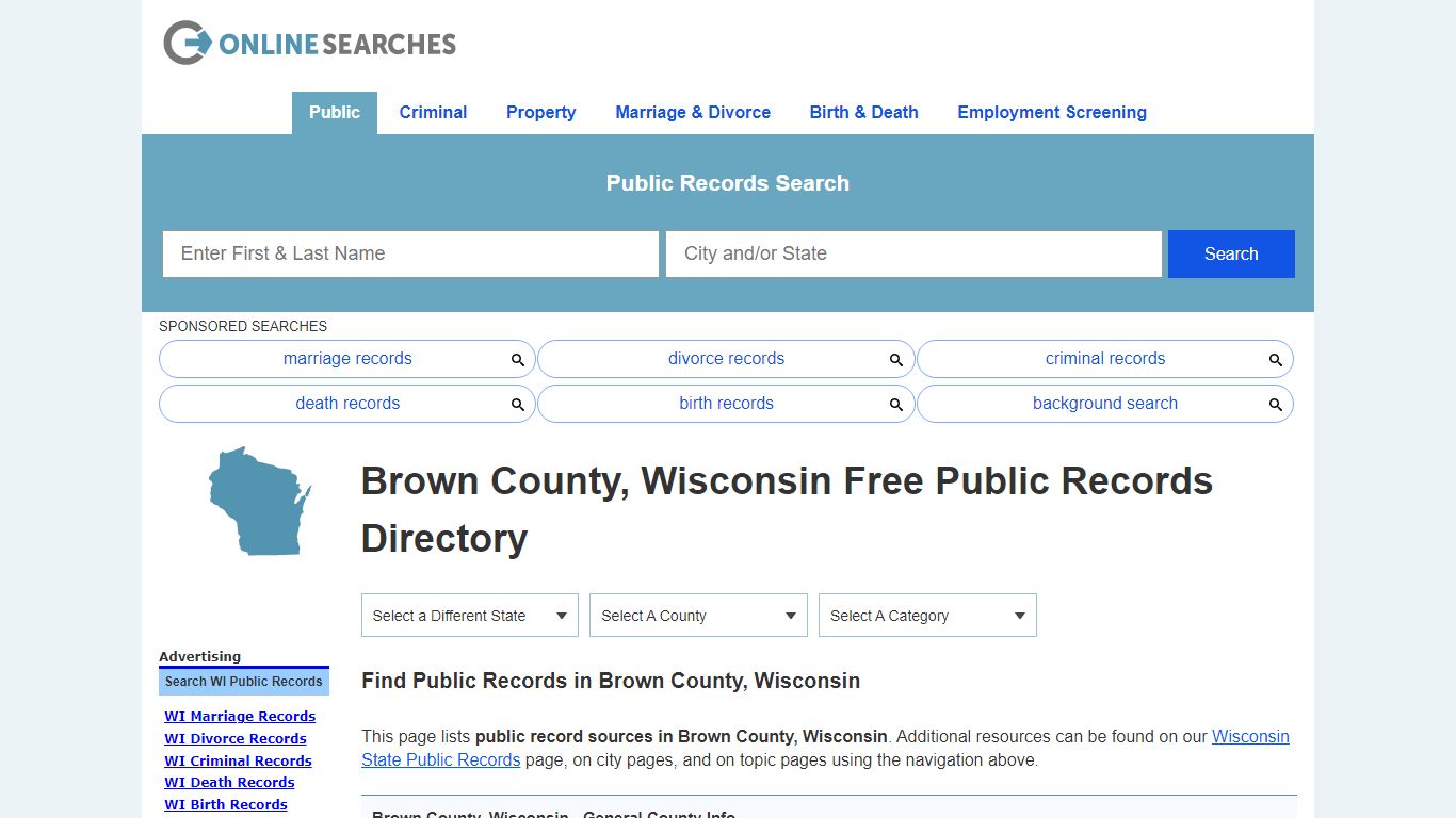 Brown County, Wisconsin Public Records Directory