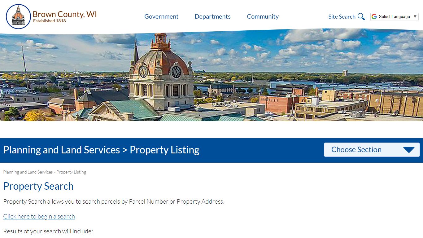 Property Search - Brown County